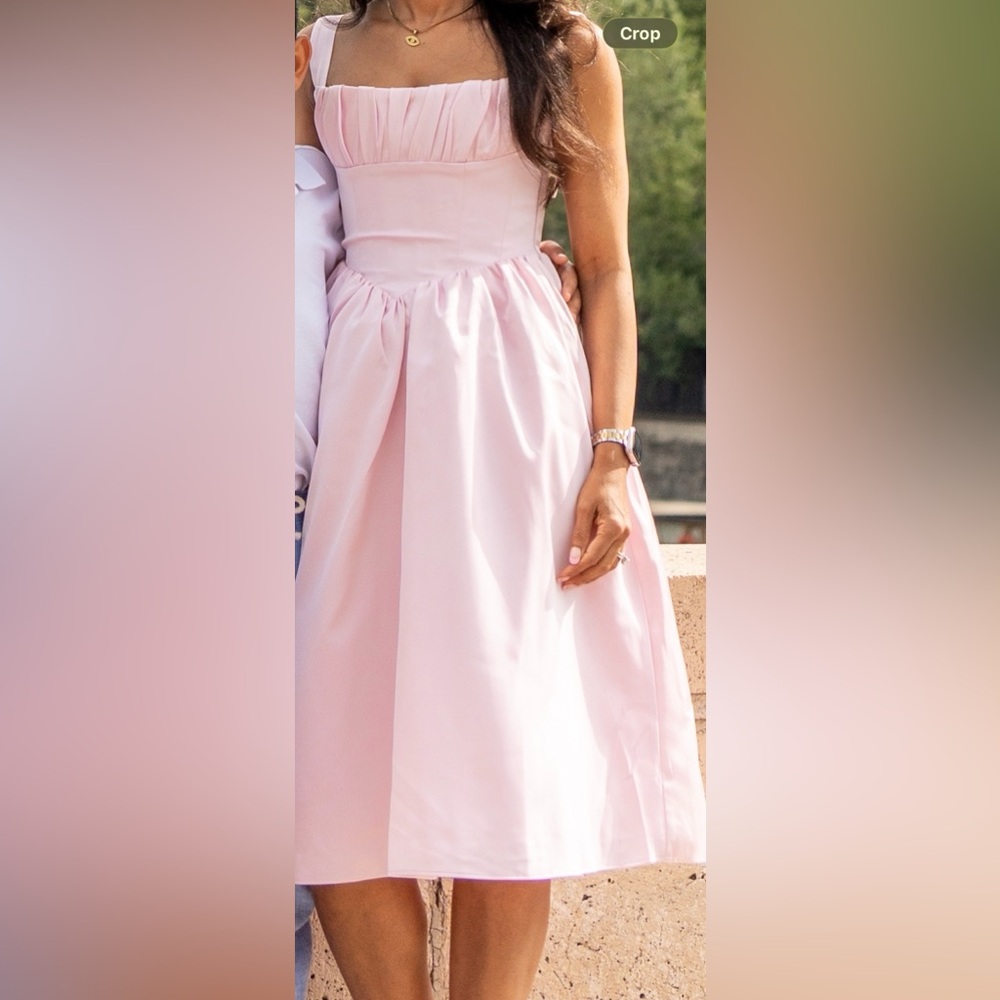 Oh Polly Blush Pink A-Line Midi Skirt